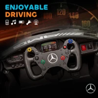 AIYAPLAY Samochód elektryczny Mercedes, samochód na siedzenie dla dzieci, bateria 12V, światła LED, funkcja muzyczna, klakson, 3-8 lat, czarny(m-8)
