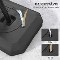 SPORTNOW Tabela de Basquetebol para Exterior Altura Ajustável em 16 Níveis 150-305 cm com Rodas e Base Recarregável  Preto(m-6)