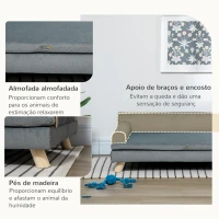 PawHut Cama Elevada para Cães Grandes e Médios 100x62x32 cm  Revestimento em Chenille com Almofada Lavável  Cinza Escuro(m-6)