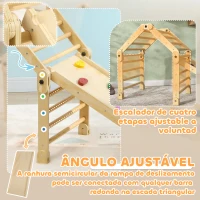 AIYAPLAY Escalada para Crianças 3 em 1 Estrutura de Escalada Dobrável com Rampa para Escorregar ou Escalar Jogo de Aprendizagem 175x70x89 cm Multicor(m-7)