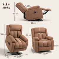 HOMCOM Power Lift Recliner Chair with Massage, Overstuffed Lift Chair for Elderly with Footrest, Remote and Side Pocket, Brown(m-3)