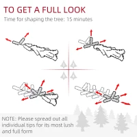 HOMCOM Brad de Crăciun Înzăpezit cu 329 de Crengi și Lumini LED Albe, Brad Artificial din Plastic, Ø52x180 cm, Verde(m-7)