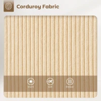 HOMCOM Set 2 Scaune de Bar cu Spătar și Brațe Rotative din Catifea Bej(m-5)