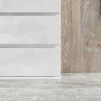 HOMCOM 5-Drawer Modern Dresser, High Gloss Storage Drawer Unit for Bedroom, White(m-8)