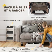 PawHut Escalier pour chien pliant à 3 marches antidérapantes escalier pour animaux en plastique 53 x 30,5 x 36,5 cm crème(m-5)