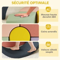 AIYAPLAY Parcours motricité bébé module motricité bébé 7 pièces avec housse lavable 107 x 107 x 30 cm multicolore(m-5)