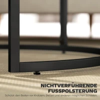 HOMCOM 2er-Set runde Couchtische, stapelbare Beistelltische mit Metallrahmen, Wohnzimmertisch in Marmoroptik, Kaffeetisch, Grau(m-7)