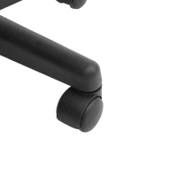 HOMCOM Rollhocker, sattelförmiger Sitz, höhenverstellbar, um 360° drehbar, Kunstleder, schwarz, 35 x 38 x 45-55 cm(m-7)