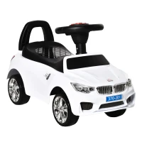 HOMCOM Macchinina per Bambini Cavalcabile con Volante, Fari e Musiche, Età 18-36 Mesi, Bianco(m-1)