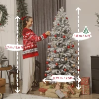 HOMCOM 6ft Flocked Artificial Christmas Tree(m-3)