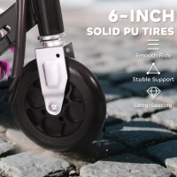 HOMCOM Foldable Powered Scooter Ride on 12V 120W W/Brake Kickstand-Pink(m-6)