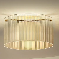 HOMCOM Plafonnier LED 40W base E27 moderne pour salon, couloir, salle à manger, cuisine, transparent(m-1)