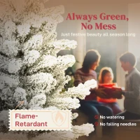 HOMCOM 6ft Flocked Artificial Christmas Tree(m-4)