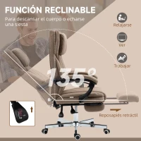 Vinsetto Silla de Oficina Reclinable y Giratoria  con 6 Puntos de Masaje Vibratorio con Mando de Control 65x61x108-118 cm Marrón(m-6)