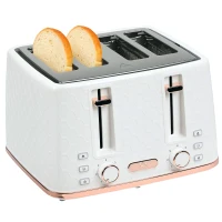 HOMCOM Four-Slice Honeycomb Toaster - White(m-10)