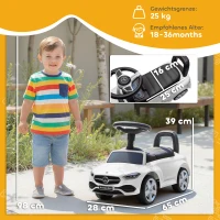AIYAPLAY kinderauto met Mercedes Benz licentie, met toeter en opbergruimte, 65x28x39 cm, Wit(m-3)