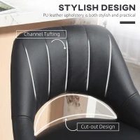 HOMCOM Set of Two Faux Leather Bar Stools - Black(m-7)