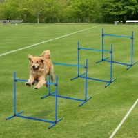 PawHut Agility sport pour chiens set de 4 obstacles professionnels avec système de maintien au sol sac transport fourni(m-9)
