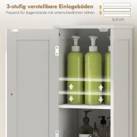 HOMCOM Hoge smalle badkamerkast met deuren, open planken, 30 x 30 x 170 cm, Wit(m-5)