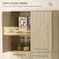 HOMCOM Mobilier de Depozitare cu 2 Dulapuri și Rafturi Reglabile din Lemn Stejar(m-6)