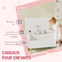 AIYAPLAY Coffre à jouet enfant, coffre de rangement enfant, couvercle rabattable et compartiment ouvert, 60x40x43cm, blanc(m-8)