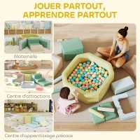 AIYAPLAY Parcours motricité bébé module motricité bébé avec piscine à balles housse lavable 160 x 137,5 x 30 cm multicolore(m-9)
