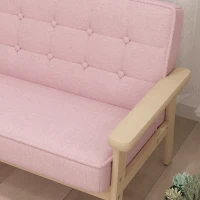 AIYAPLAY Divanetto per bambini, con telaio in legno, effetto velluto, imbottito, per bambini dai 3 ai 15 anni Rosa(m-5)