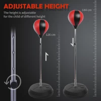 HOMCOM Kids Training Boxing Punch Ball Set 125-145H x Φ43cm with Gloves Air Pump Adjustable Height Freestanding Exercise Training for Kids and Teenagers(m-6)