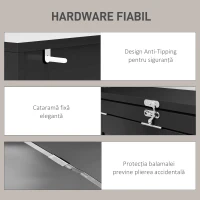 HOMCOM Birou Modern Pliabil cu Bibliotecă și Tablă, din Lemn și Metal, 98x51x153 cm, Negru(m-7)