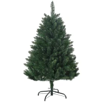 HOMCOM Sapin de Noël artificiel 305 branches avec pied croix acier amovible Ø 85 x 120H cm vert(m-12)