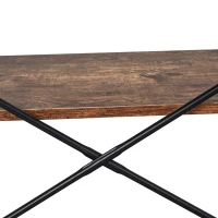 HOMCOM Industrial 3-Tier Storage Shelf with Metal Frame and Adjustable Foot Pads, Display Storage Rack, Brown(m-8)