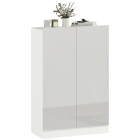 HOMCOM 5-stufiger Schuhschrank für 20 Paar Schuhe, verstellbare Regale, für Eingangsbereich, Flur, Holz, Weiß(m-10)