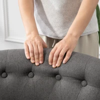 HOMCOM Fabric Single Sofa Dining Chair Tub Chair Upholstered W/ Pillow Solid Wood Leg Home Living Room Furniture Charcoal Grey(m-8)