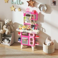 AIYAPLAY Cuisine enfant jouet d'imitation, dinette pour enfant avec lumières et sons réalistes, 52,5 x 22 x 100 cm, rose(m-10)