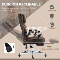 Vinsetto Silla de Masaje con 6 Puntos de Masaje con Altura Ajustable Control Remoto Reposapiés y Reposacabezas Marrón Oscuro(m-6)
