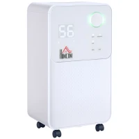 HOMCOM 12L/Day 2000ML Portable Quiet Dehumidifier for Home Laundry Room Bedroom Basement, Electric Moisture Air De-Humidifier(m-10)