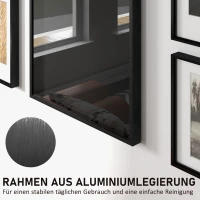 HOMCOM Trikot-Display, Kleiderbügel, Aluminiumrahmen, UV-beständige Acrylfront, Schwarz(m-7)
