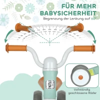 AIYAPLAY Toddler Balance Bike with No Pedal, 3 Silence Wheels for 12-36 Months Boys and Girls, Indoor Outdoor, Green(m-5)