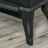 HOMCOM Camino Elettrico da Terra con 2 Livelli di Potenza 750/1500 W, Effetto Fiamma, Area di Copertura 15-20 m², Nero(m-9)