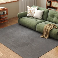 HOMCOM Tapis salon 230 x 160 cm tapis à poils longs, lavable en machine, antidérapant, en fausse fourrure, gris clair(m-10)