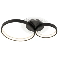 HOMCOM Plafoniera LED Moderna a 3 Anelli con Temperatura Colore Regolabile, Potenza 40W, Nero(m-11)