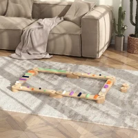 AIYAPLAY Poutre d'équilibre en bois pour enfants 3-8 ans avec pierres d'obstacle colorées, intérieur et extérieur(m-10)