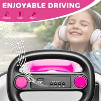 AIYAPLAY Kids Bumper Car with 360-Degree Rotation, 6V Electric Ride On Car with Music and Horn for 3-8 Years Old, Pink(m-7)