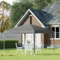 Outsunny Tonnelle pop-up barnum de jardin pliant anti-UV + sac de transport acier Oxford 2,95 x 2,95 x 2,55 m gris(m-9)