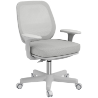 Vinsetto Chaise de bureau tissu mesh hauteur réglable pivotante 360° accoudoirs sur roulettes, gris
