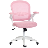Vinsetto Sedia da Ufficio Ergonomica e Regolabile con Schienale a Rete e Seduta Imbottita, 65.5x61.5x88-97.5 cm, Rosa