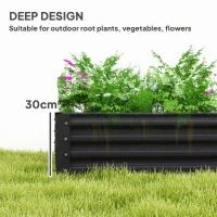 Outsunny 180 x 90cm Galvanised Steel Open Planter - 84H-211V00CG(m-4)