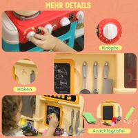 AIYAPLAY Spielküche mit fließendem Wasser, 85-teiliges Zubehör, elektrischer Wasserhahn, Lichter, Geräusche, für Kinder von 3-6 Jahren, Kunststoff, Grün(m-8)
