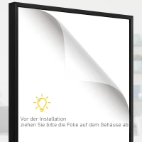 HOMCOM Trikot-Display, Kleiderbügel, Aluminiumrahmen, UV-beständige Acrylfront, Schwarz(m-4)