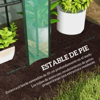 Outsunny Invernadero de Exterior de 3 Niveles con Puerta Enrollable con Cremallera 9 Estantes Cubierta de PE 215x46x151cm Verde(m-7)